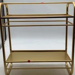 Open Box: Deco Curve Metal Wall Shelf (20" x 22") - Antique Brass