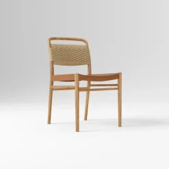 Open Box: Eindhoven Leather Dining Chair - Ludlow Leather Sesame, Blonde