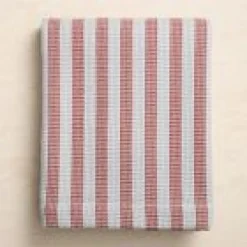 Open Box: Emma Chamberlain Stripe Waffle Towel, Bath Towel - Blue/Red