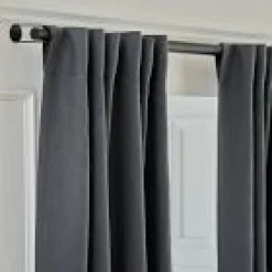 Open Box: European Flax Linen Blackout Curtain (48"W x 84"L) - Graphite