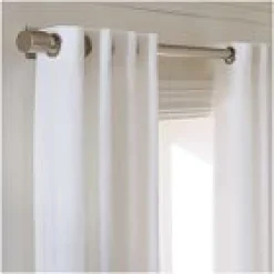 Open Box: European Flax Linen Blackout Grommet Curtain (48"W x 108"L) - White