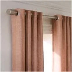 Open Box: European Flax Linen Blackout Grommet Curtain (48"W x 84"L) - Terracotta Melange
