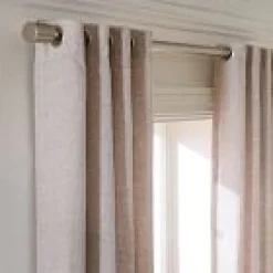 Open Box: European Flax Linen Grommet Light Filtering Curtain (48"W x 108"L) - Dark Flax