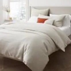 Open Box: European Flax Linen Pom Pom Duvet, Twin/Twin XL - Natural Flax