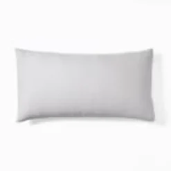Open Box: European Flax Linen Pom Pom Sham, King - Frost Gray