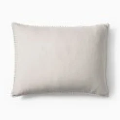 Open Box: European Flax Linen Pom Pom Sham, Standard - Natural Flax