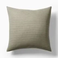 Open Box: European Flax Linen Sham, Euro - Elm Multistripe