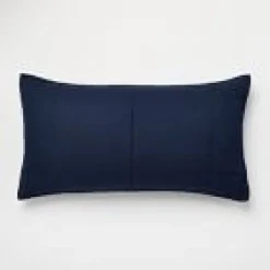 Open Box: European Linen Box Stitch Sham, King - Midnight