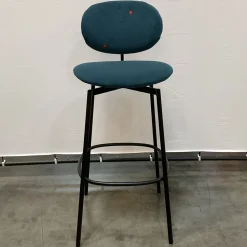 Open Box: Flynn Bar Stool (30") - Performance Velvet Petrol, Dark Bronze
