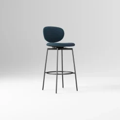 Open Box: Flynn Bar Stool (30") - Performance Velvet Petrol, Dark Bronze