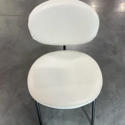 Open Box: Flynn Dining Chair - Vegan Leather Snow, Dark Bronze