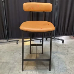 Open Box: Grier Leather Counter Stool (26") - Ludlow Leather Sesame, Textured Antique Bronze