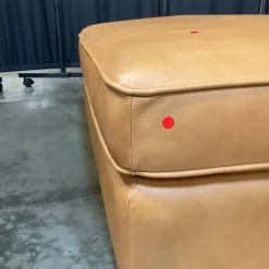 Open Box: Hamilton Leather Ottoman - Charme Leather Burnt Sienna, Almond