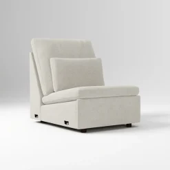 Open Box: Harmony Modular Reclining Motion Armless Single - Performance Distressed Velvet Frost Gray