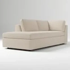 Open Box: Harris Left Arm Bumper Chaise - Performance Chenille Tweed Sand
