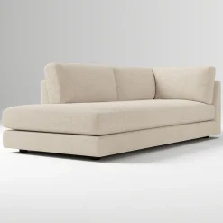 Open Box: Haven Left-Arm Bumper Chaise - Performance Distressed Velvet Sand