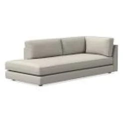Open Box: Haven Left-Arm Bumper Chaise - Performance+ Basket Slub Pearl Gray
