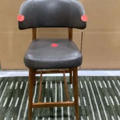 Open Box: Hyde Counter Stool (26") - Saddle Leather Slate, Cool Walnut