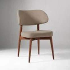 Open Box: Hyde Dining Chair - Deluxe Velvet Clay, Cool Walnut