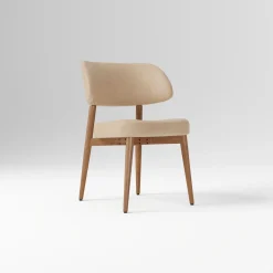 Open Box: Hyde Dining Chair (31.75") - Ludlow Leather Sand, Cool Walnut