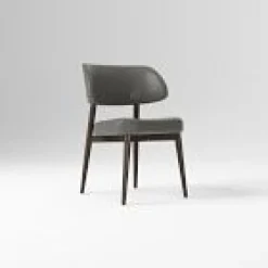 Open Box: Hyde Dining Chair (31.75") - Sierra Leather Fog, Smoked Oak