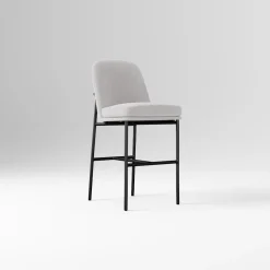Open Box: Jack Metal Frame Counter Stool (26") - Performance Coastal Linen Frost Gray, Dark Bronze