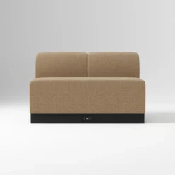 Open Box: Kirkwood Banquette, Double Seat, Power Outlet - Performance Chenille Crossweave, Ebony