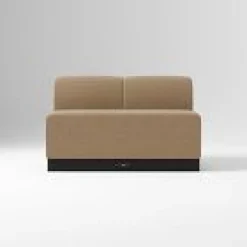 Open Box: Kirkwood Banquette, Double Seat, Power Outlet - Performance Chenille Crossweave, Ebony