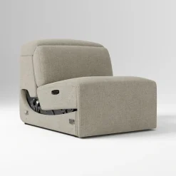 Open Box: Leo Reclining Motion Armless Single - Performance Distressed Velvet Dune