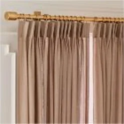Open Box: Pleated European Flax Linen Light Filtering Curtain (48"W x 108"L) - Sandstone Melange