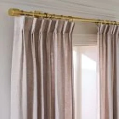 Open Box: Pleated European Flax Linen Light Filtering Curtain (48"W x 96"L) - Celadon Melange