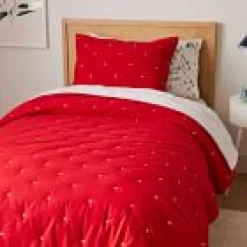 Open Box: Reversible Washed Cotton Sham, Standard - Red/White