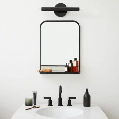 Open Box: Seamless Wall Shelf Mirror (17"W x 23"H) - Matte Black