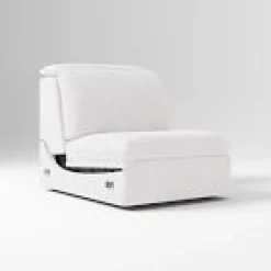 Open Box: Shelter Motion Reclining Armless Single - Performance Coastal Linen White
