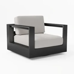 Open Box: Telluride Aluminum Outdoor Swivel Chair Cushion Cover Only - Marled Weave Pearl Gray