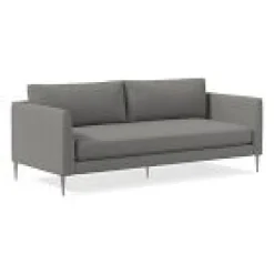 Open Box: Vail Angled Arm Sofa - Performance Washed Canvas Storm Gray, Brushed Graphite