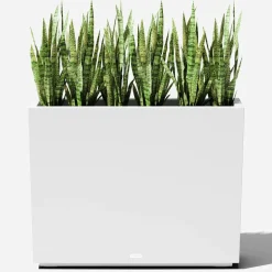 Open Box: Veradek Block Series Plastic Span Planter, Medium Span (38"W x 10"D x 30"H) - White