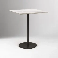 Orbit Restaurant Square Bar Table – Porcelain w/ Protective Metal Bumper