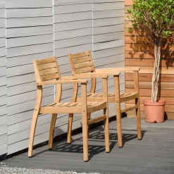 Orelien Teak Outdoor Dining Chairs (Set of 2)