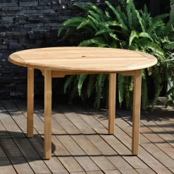 Orelien Teak Outdoor Round Dining Table (47")