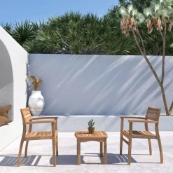 Orelien Teak Outdoor Side Table (20")