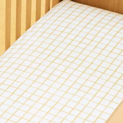 Organic Painterly Grid Crib Fitted Sheet