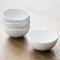 Organic Porcelain Dip Bowls (Set of 4)