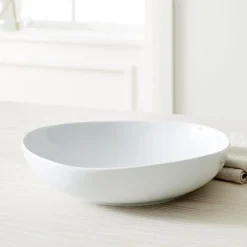 Organic Shaped Porcelain 13" Large Serving Bowl