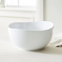 Organic Shaped Porcelain 10" Tall Serving Bowl