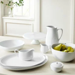 Organic Shaped Porcelain 10" Tall Serving Bowl
