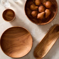 Organic Shaped Wood Serving Bowls