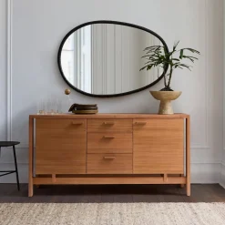 Organic Textured Metal Oval Wall Mirror