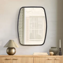 Organic Textured Metal Rectangle Wall Mirror