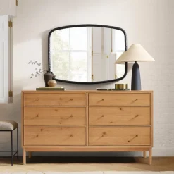 Organic Textured Metal Rectangle Wall Mirror